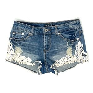 Empyre Zumies Lace Denim Shorts size 3 - 26w